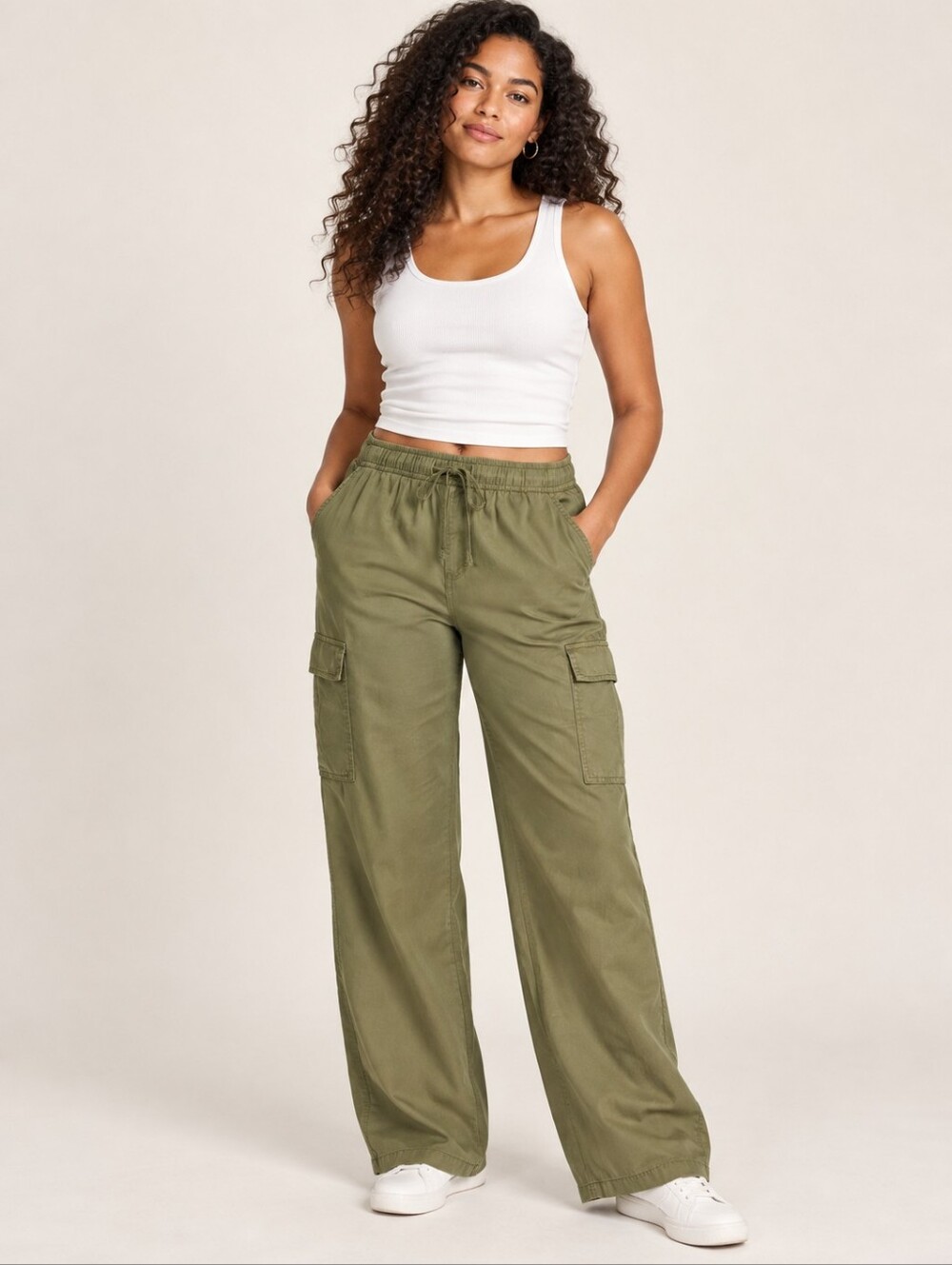 ❤️ NWT! SANCTUARY HIGH RISE RELAXED WIDE LEG CARAVAN CARGO PANTS, GREEN, XXL